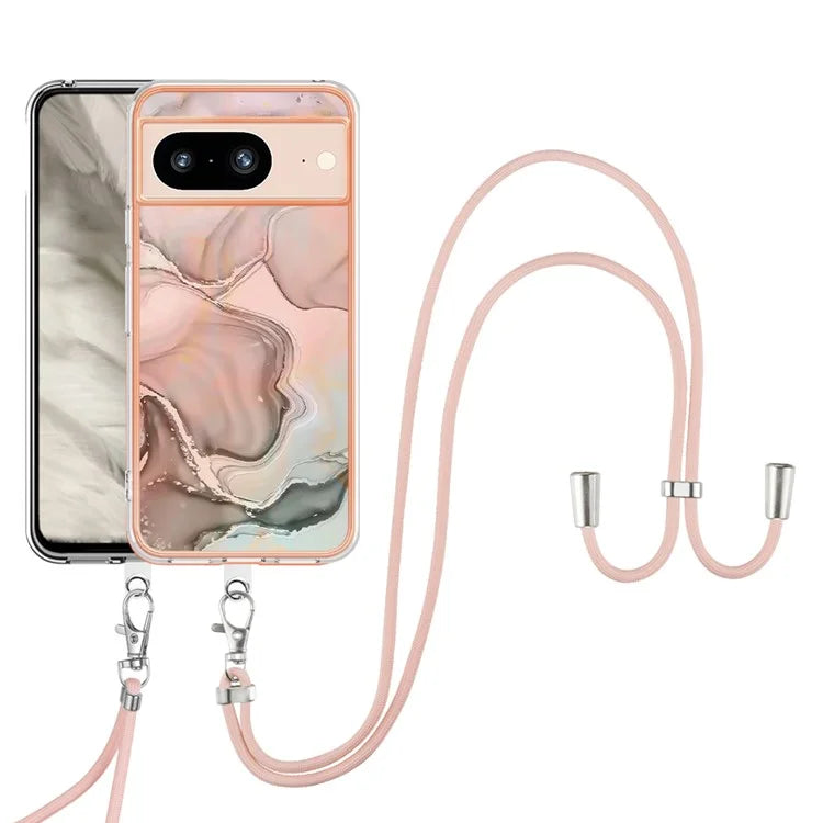 YB IMD Series-18 Style E for Google Pixel 8 Case Marble Pattern 2.0mm TPU Phone Cover