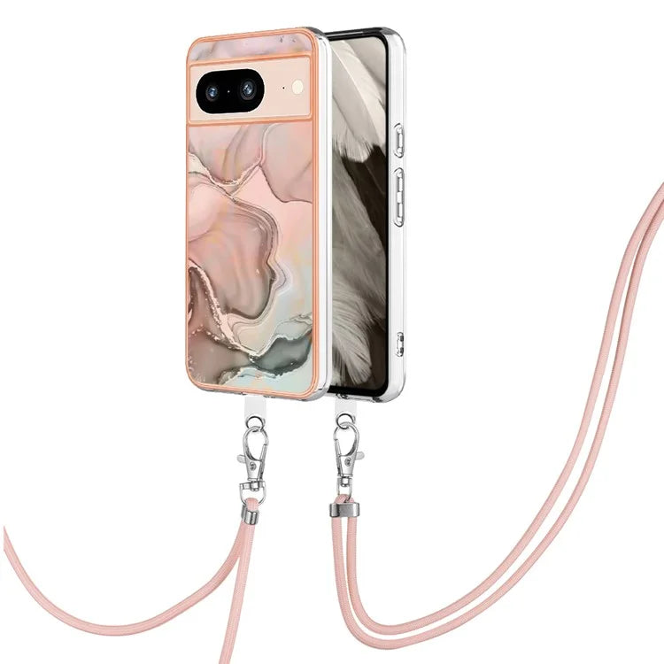 YB IMD Series-18 Style E for Google Pixel 8 Case Marble Pattern 2.0mm TPU Phone Cover