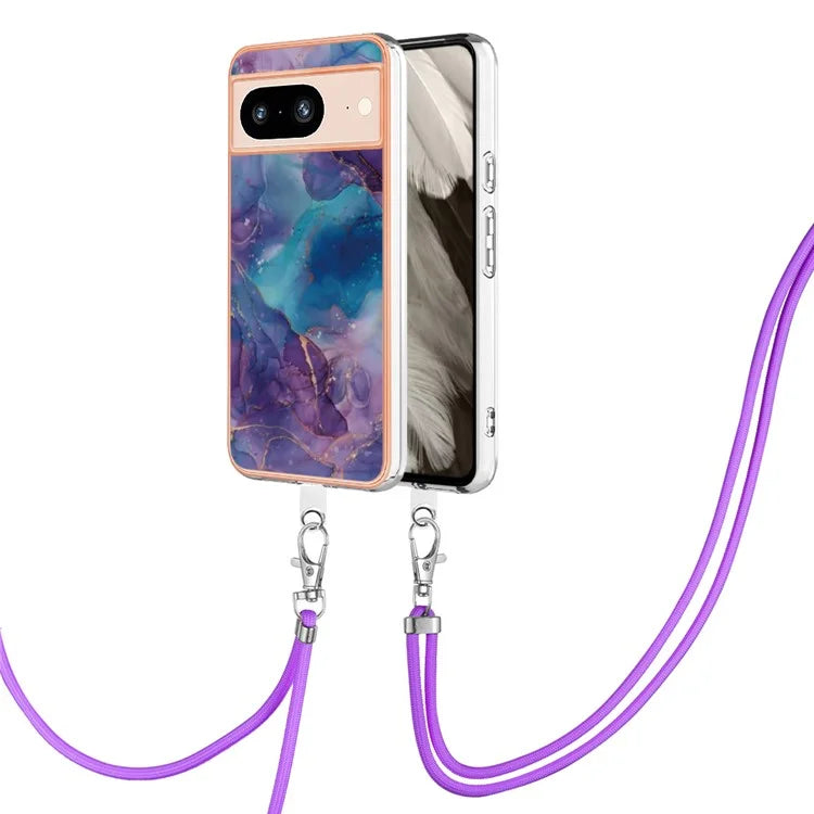 YB IMD Series-18 Style E for Google Pixel 8 Case Marble Pattern 2.0mm TPU Phone Cover