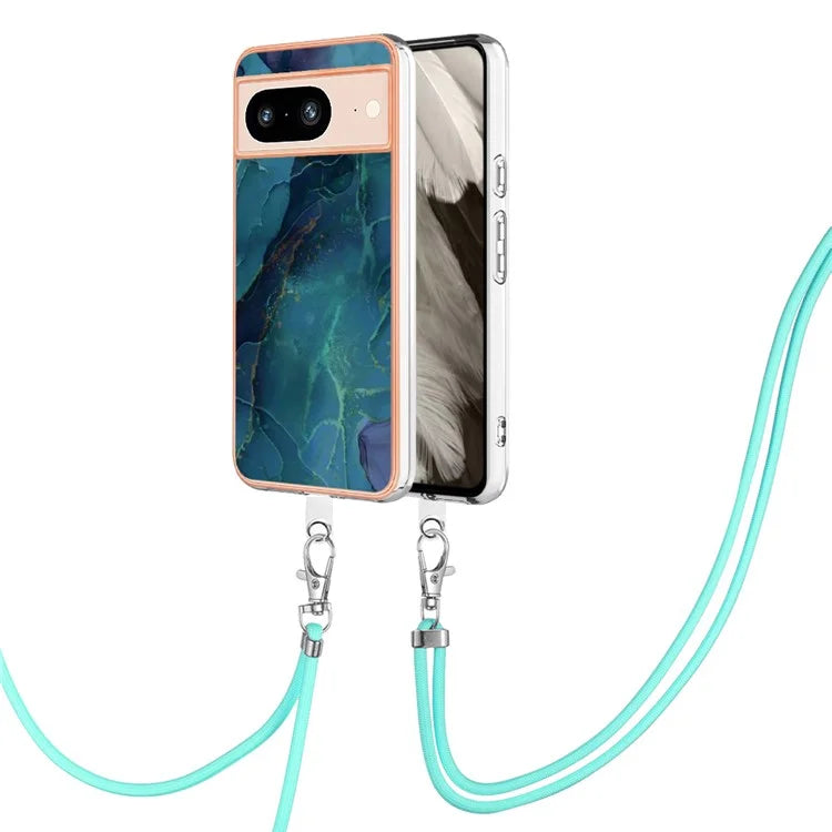 YB IMD Series-18 Style E for Google Pixel 8 Case Marble Pattern 2.0mm TPU Phone Cover