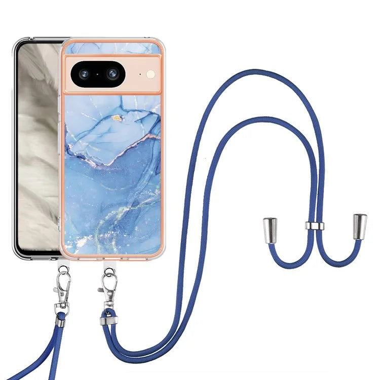 YB IMD Series-18 Style E for Google Pixel 8 Case Marble Pattern 2.0mm TPU Phone Cover