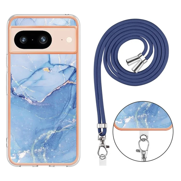 YB IMD Series-18 Style E for Google Pixel 8 Case Marble Pattern 2.0mm TPU Phone Cover