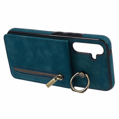 For Samsung Galaxy A14 5G /  A14 4G Case Retro PU+TPU Zippered Wallet Phone Cover