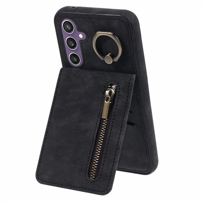 For Samsung Galaxy A14 5G /  A14 4G Case Retro PU+TPU Zippered Wallet Phone Cover