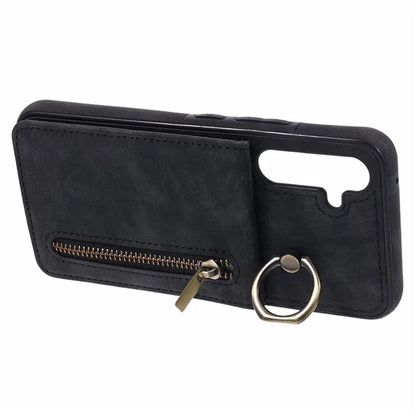For Samsung Galaxy A14 5G /  A14 4G Case Retro PU+TPU Zippered Wallet Phone Cover