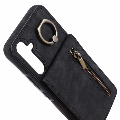 For Samsung Galaxy A14 5G /  A14 4G Case Retro PU+TPU Zippered Wallet Phone Cover