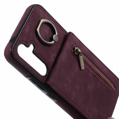 For Samsung Galaxy A14 5G /  A14 4G Case Retro PU+TPU Zippered Wallet Phone Cover