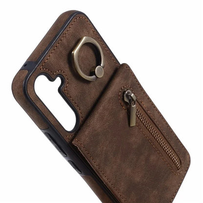 For Samsung Galaxy A14 5G /  A14 4G Case Retro PU+TPU Zippered Wallet Phone Cover