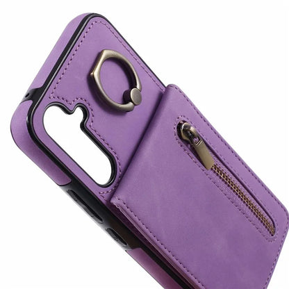 For Samsung Galaxy A14 5G /  A14 4G Case Retro PU+TPU Zippered Wallet Phone Cover
