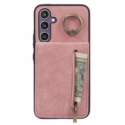 For Samsung Galaxy A14 5G /  A14 4G Case Retro PU+TPU Zippered Wallet Phone Cover
