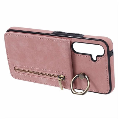 For Samsung Galaxy A14 5G /  A14 4G Case Retro PU+TPU Zippered Wallet Phone Cover
