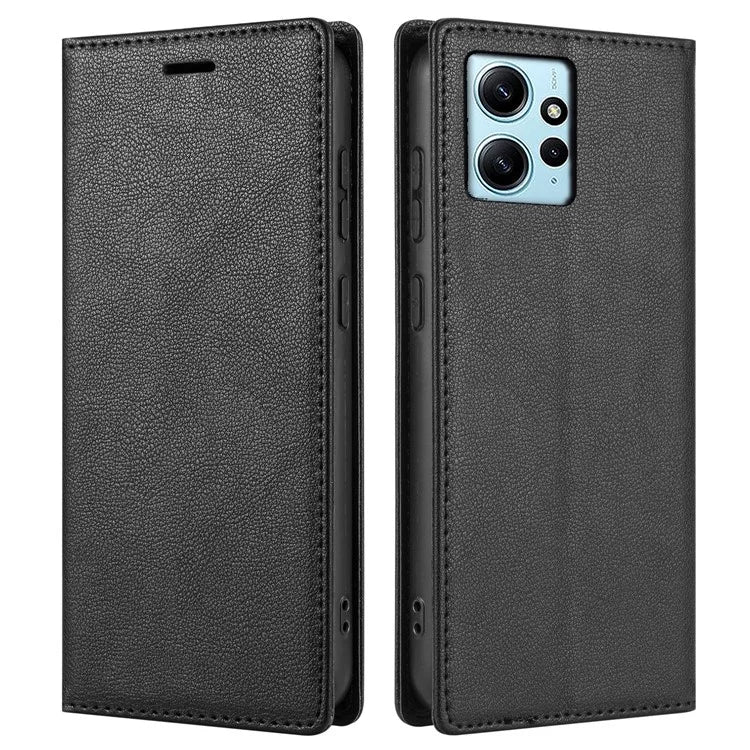 BKS-001 For Xiaomi Redmi Note 12 4G Magnetic Case PU Leather+TPU Wallet Stand Phone Protector