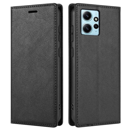 BKS-001 For Xiaomi Redmi Note 12 4G Magnetic Case PU Leather+TPU Wallet Stand Phone Protector