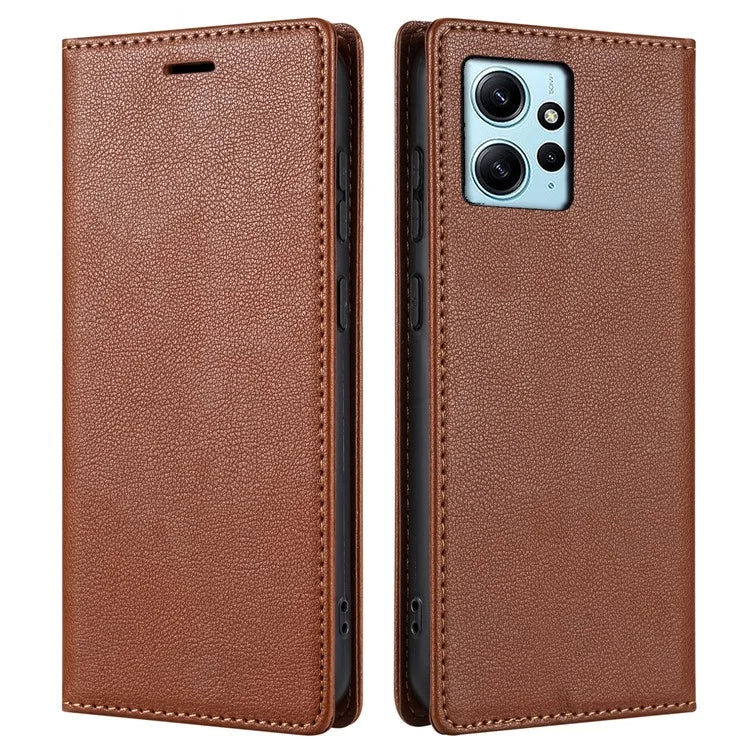 BKS-001 For Xiaomi Redmi Note 12 4G Magnetic Case PU Leather+TPU Wallet Stand Phone Protector