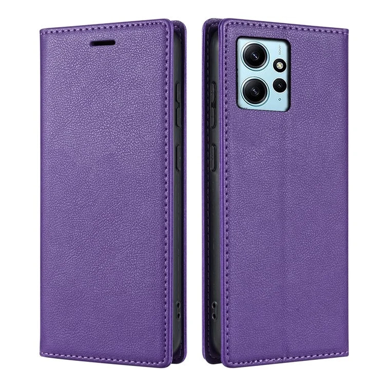 BKS-001 For Xiaomi Redmi Note 12 4G Magnetic Case PU Leather+TPU Wallet Stand Phone Protector