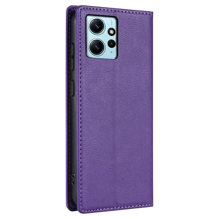 BKS-001 For Xiaomi Redmi Note 12 4G Magnetic Case PU Leather+TPU Wallet Stand Phone Protector