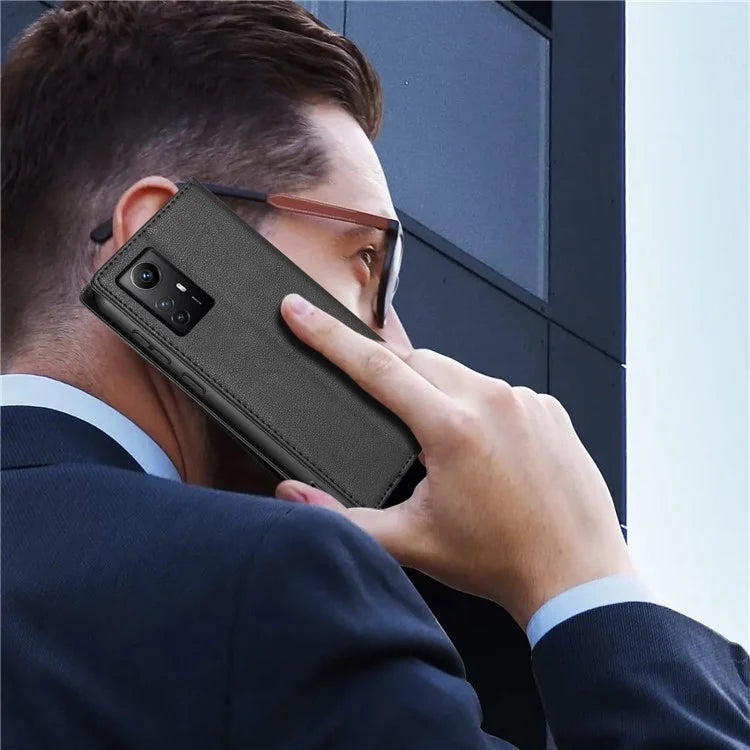 BKS-001 For Xiaomi Redmi Note 12S 4G Case PU Leather Folio Flip Stand Phone Wallet Cover