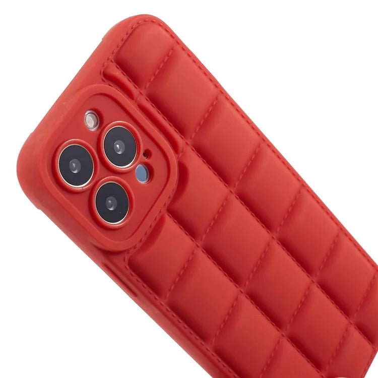For iPhone 15 Pro TPU Cover Soft Down Jacket Texture Phone Case