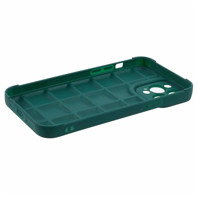 For iPhone 15 Pro TPU Cover Soft Down Jacket Texture Phone Caseish Green