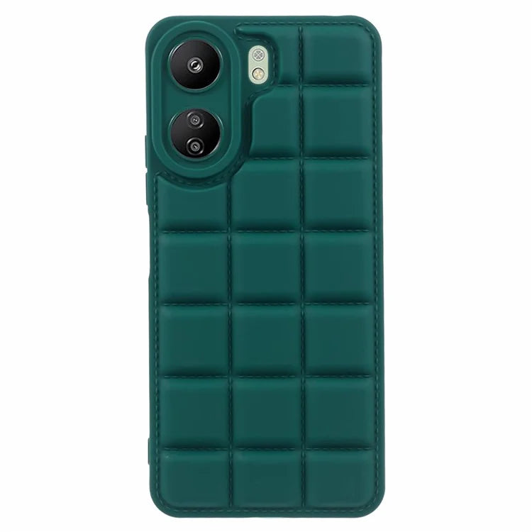For Xiaomi Redmi 13C 4G / Poco C65 4G Case Grid Down Jacket Texture TPU Phone Cover