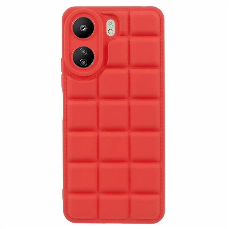 For Xiaomi Redmi 13C 4G / Poco C65 4G Case Grid Down Jacket Texture TPU Phone Cover