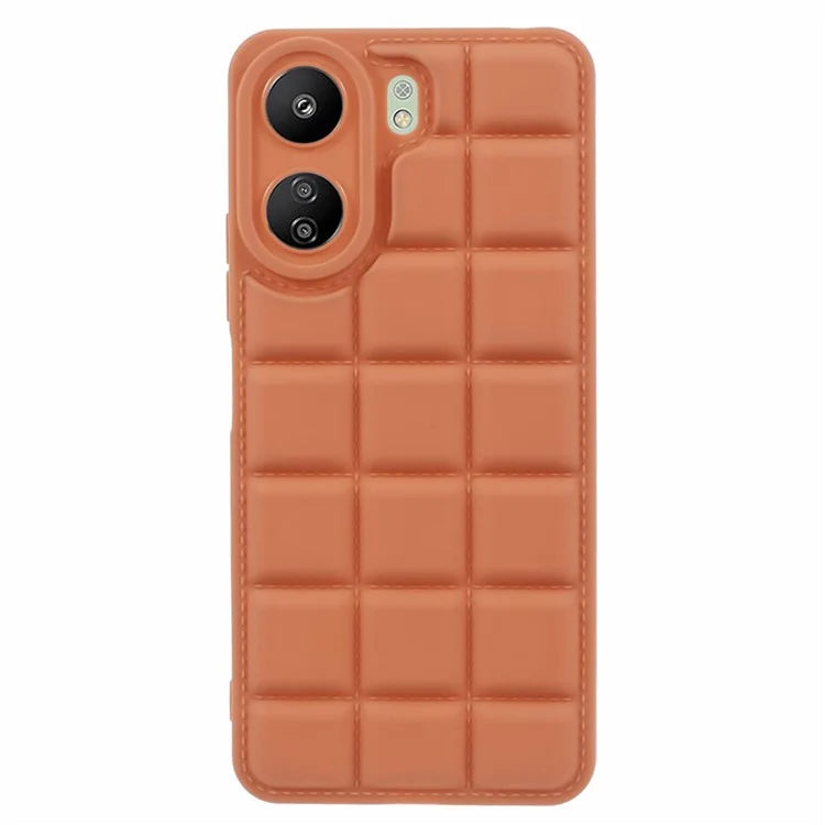 For Xiaomi Redmi 13C 4G / Poco C65 4G Case Grid Down Jacket Texture TPU Phone Cover