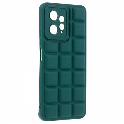TPU Case for Xiaomi Redmi Note 12 4G Shell Grid Down Jacket Texture Phone Coverish Green