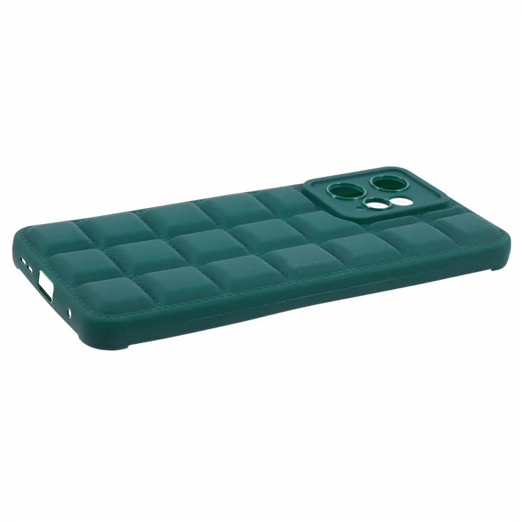 TPU Case for Xiaomi Redmi Note 12 4G Shell Grid Down Jacket Texture Phone Coverish Green