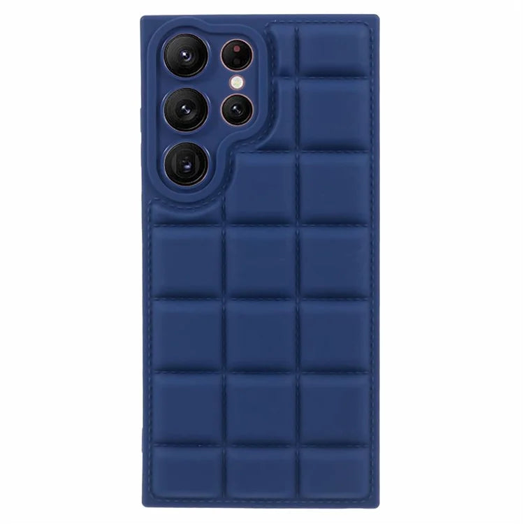 For Samsung Galaxy S24 Ultra Case Grid Down Jacket Texture Smart Phone Cover