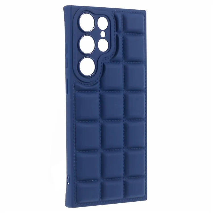 For Samsung Galaxy S24 Ultra Case Grid Down Jacket Texture Smart Phone Cover