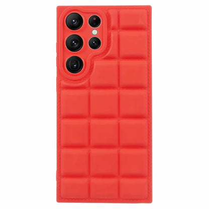 For Samsung Galaxy S24 Ultra Case Grid Down Jacket Texture Smart Phone Cover