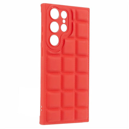 For Samsung Galaxy S24 Ultra Case Grid Down Jacket Texture Smart Phone Cover