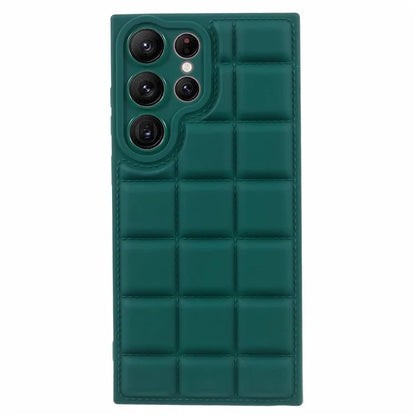 For Samsung Galaxy S24 Ultra Case Grid Down Jacket Texture Smart Phone Cover