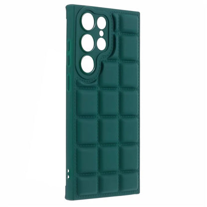 For Samsung Galaxy S24 Ultra Case Grid Down Jacket Texture Smart Phone Cover