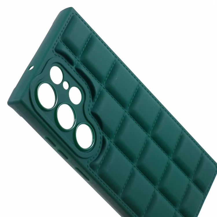 For Samsung Galaxy S24 Ultra Case Grid Down Jacket Texture Smart Phone Cover