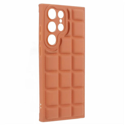 For Samsung Galaxy S24 Ultra Case Grid Down Jacket Texture Smart Phone Cover