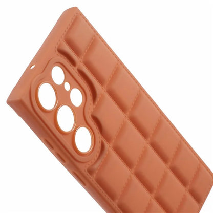For Samsung Galaxy S24 Ultra Case Grid Down Jacket Texture Smart Phone Cover