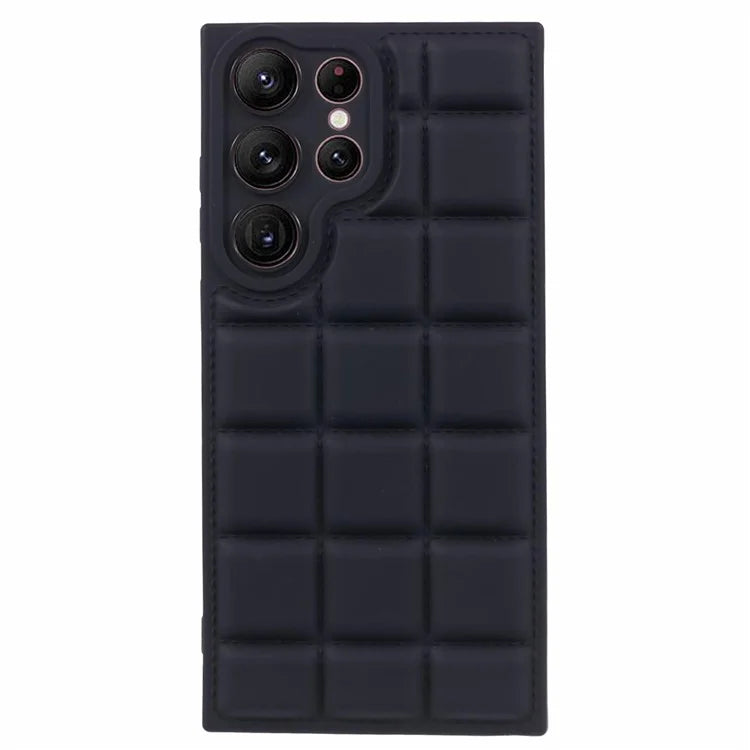 For Samsung Galaxy S24 Ultra Case Grid Down Jacket Texture Smart Phone Cover