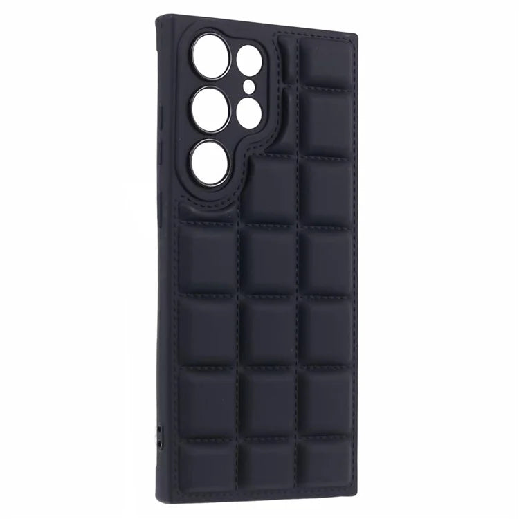 For Samsung Galaxy S24 Ultra Case Grid Down Jacket Texture Smart Phone Cover