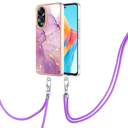 YB IMD Series-9 For Oppo A58 4G Phone Cover Electroplating Marble Pattern IMD TPU Case