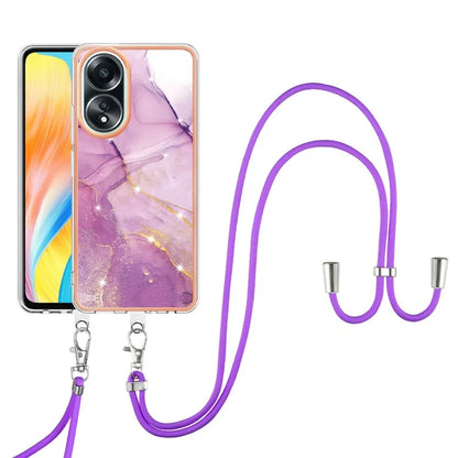 YB IMD Series-9 For Oppo A58 4G Phone Cover Electroplating Marble Pattern IMD TPU Case