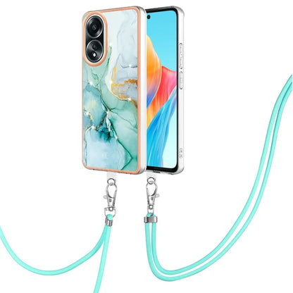 YB IMD Series-9 For Oppo A58 4G Phone Cover Electroplating Marble Pattern IMD TPU Case