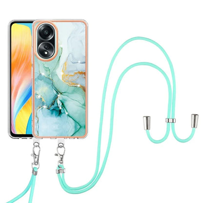 YB IMD Series-9 For Oppo A58 4G Phone Cover Electroplating Marble Pattern IMD TPU Case