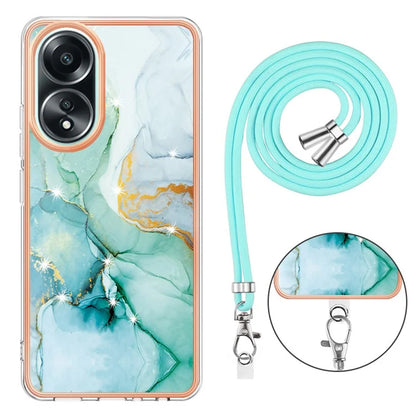 YB IMD Series-9 For Oppo A58 4G Phone Cover Electroplating Marble Pattern IMD TPU Case