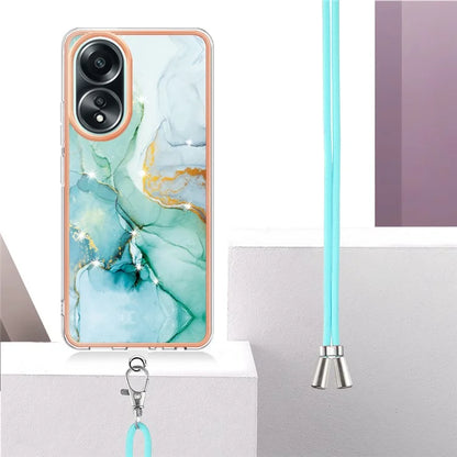 YB IMD Series-9 For Oppo A58 4G Phone Cover Electroplating Marble Pattern IMD TPU Case