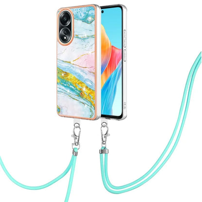 YB IMD Series-9 For Oppo A58 4G Phone Cover Electroplating Marble Pattern IMD TPU Case