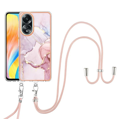 YB IMD Series-9 For Oppo A58 4G Phone Cover Electroplating Marble Pattern IMD TPU Case