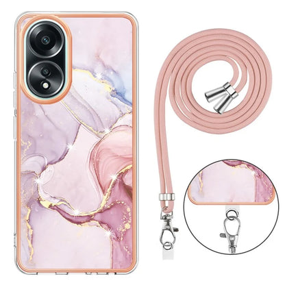 YB IMD Series-9 For Oppo A58 4G Phone Cover Electroplating Marble Pattern IMD TPU Case