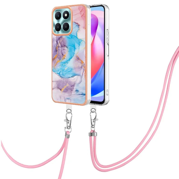 YB IMD Series-4 For Honor X6a 4G Pattern Case Electroplating TPU Soft Phone Cover