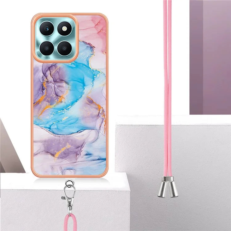 YB IMD Series-4 For Honor X6a 4G Pattern Case Electroplating TPU Soft Phone Cover